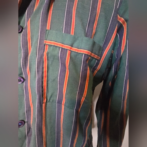 Vintage Legacy Stripped Size L Cotton Polyester 2 Piece Pajamas 90s Lightweight - Picture 7 of 8